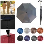 Cane Umbrella with Reflective Strips with Logo