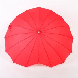 16K Red Heart Shape Rain Umbrella with Logo