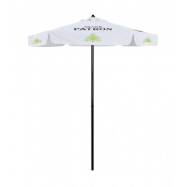 6' Shadetek Series Patio Umbrella with Printed Polyester Cover with Valances with Logo  6