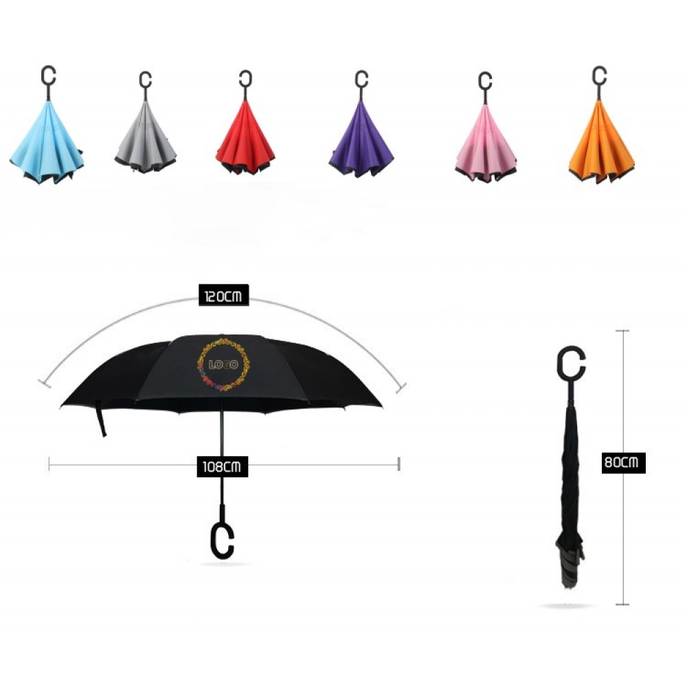 48" Two-Tone Reverse Umbrella with Logo
