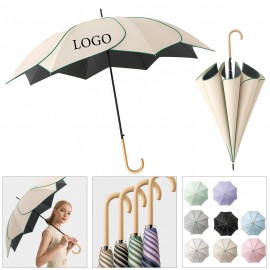 Petal Windproof Sunshade Straight Handle Umbrella with Logo
