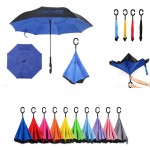 44" Double Layer Reverse Inverted Windproof Umbrella Custom Imprinted