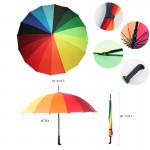 Custom Printed Automatic Open Straight Rod Rainbow Umbrella