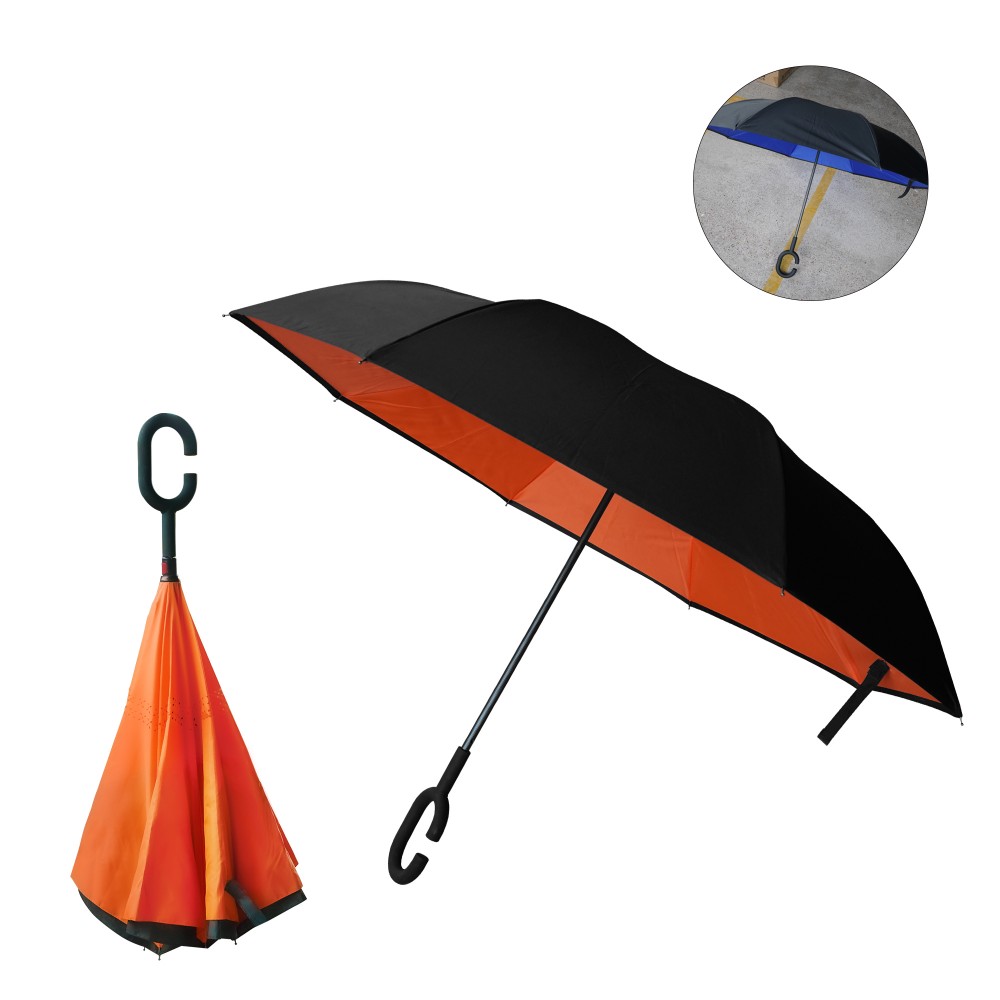 Customized Reverse Umbrella with C-Shaped Handle