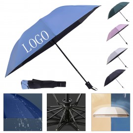 Customized 10-Rib Folding Umbrella with UV Protection