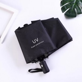 Fully automatic UV three fold umbrella, black glue sunscreen sun umbrella, anti UV sunshade umbrella with Logo  Fully automatic UV three fold umbrella, black glue sunscreen sun umbrella, anti UV sunshade umbrella with Logo