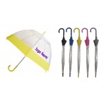 Custom Imprinted Eco Friendly Clear Bubble Umbrella with Colored Trim (50" Arc)