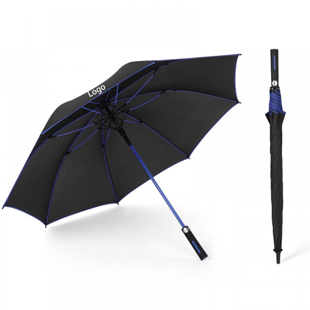 Logo Branded Windproof Automatic Umbrella with Colored Ribs