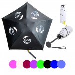 Personalized MOQ 50pcs Mini Five-Fold Vinyl Folding Sun Umbrella