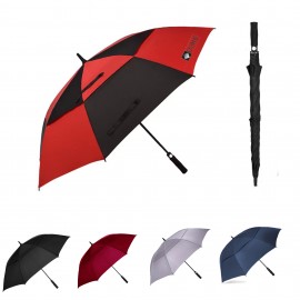 Logo Branded Windproof Golf Umbrella With Double Canopy Vents