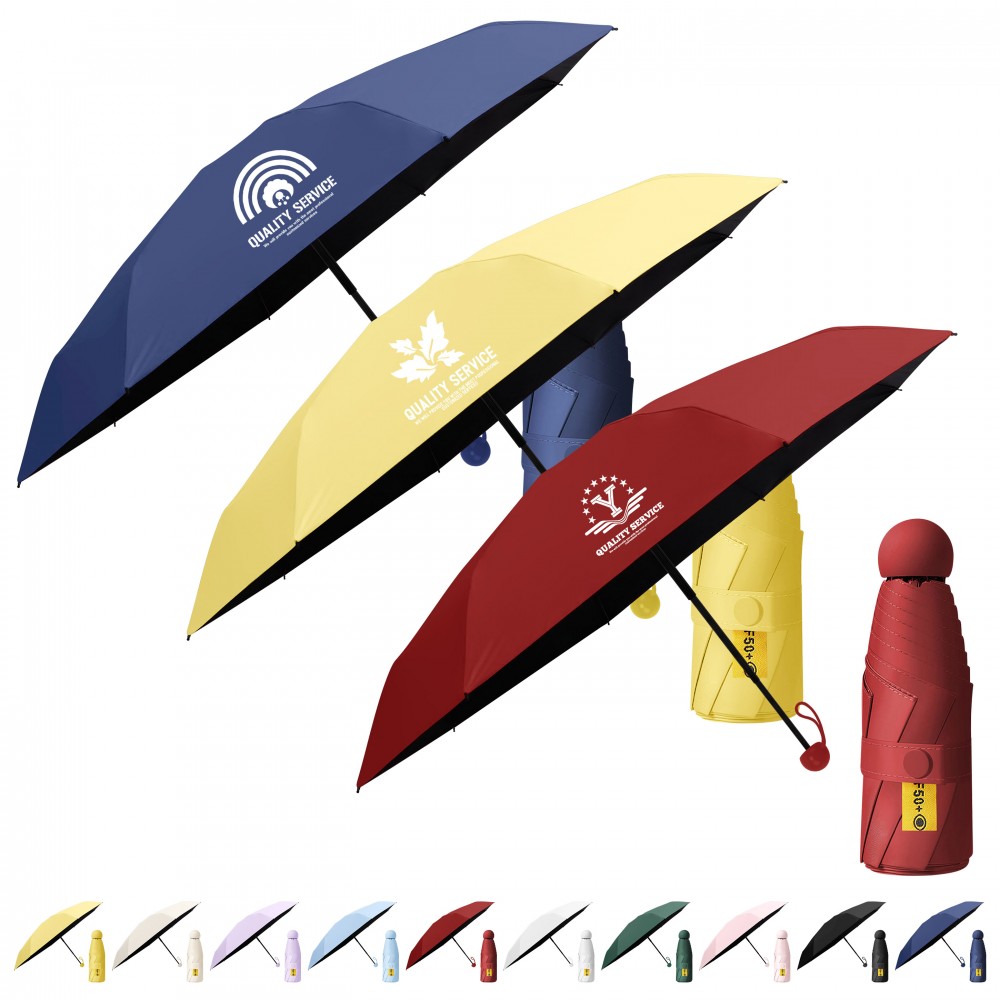 Personalized Customized Portable Umbrella with Sun Rain Dual