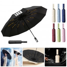 Automatic 12 Rib Windproof UV Protection Umbrella with Logo