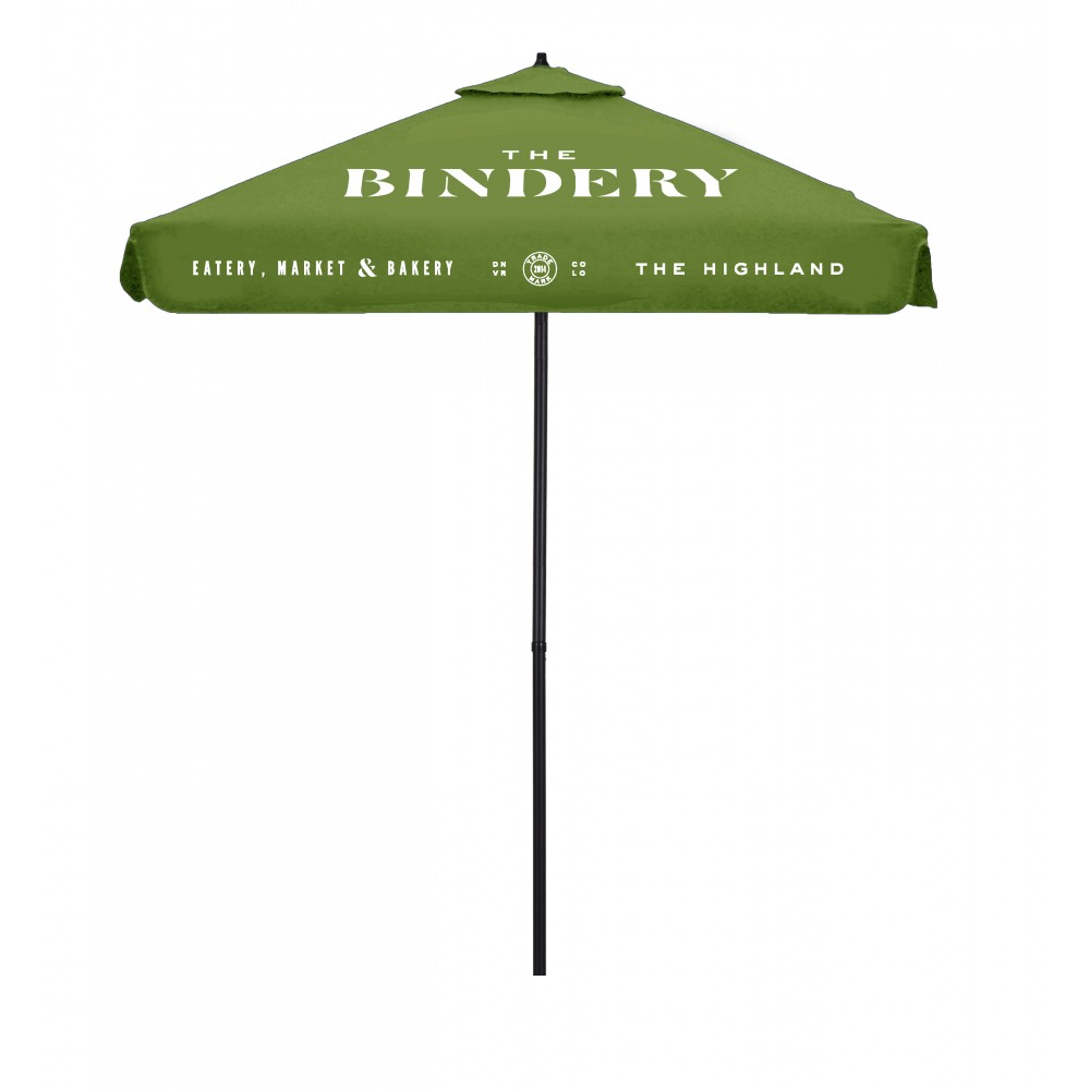 8' Shadetek Series Square Patio Umbrella with Printed Polyester Cover with Valances with Logo