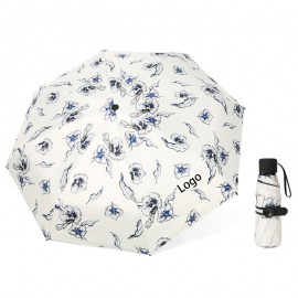 Personalized Flower Pattern Compact Umbrella