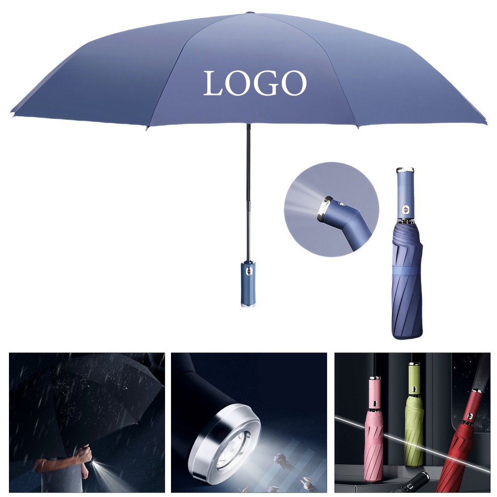 Promotional Umbrella W/ LED Flashlight Handle