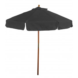 Logo Branded 7' Wooden Market Umbrella with Valence