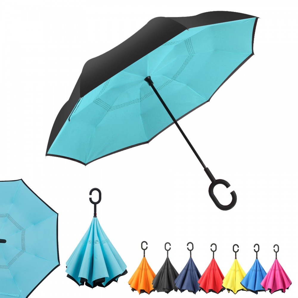 C Handle Reversed/Inverted Umbrella Custom Printed C Handle Reversed/Inverted Umbrella Custom Printed