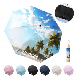 Non-Automatic Full Color Printed Travel Umbrella with Logo