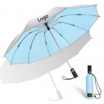 Reverse Automatic Sun/Rain Umbrella with Reflective Strip with Logo