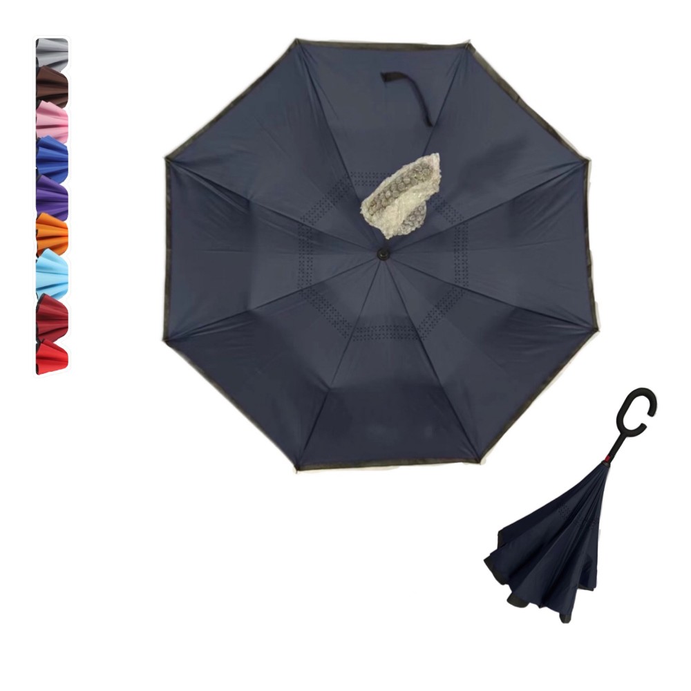49" Double Layer Inverted Umbrella with Logo