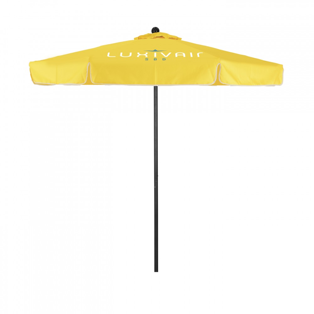 7.5' Venture Commercial Grade Patio Umbrella w/ Printed Sunbrella Cover w/ Valances with Logo