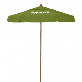 7.5' Ironwood Series Patio Umbrella with Printed Polyester Cover with Valances with Logo