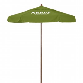 7.5' Ironwood Series Patio Umbrella with Printed Polyester Cover with Valances with Logo  7.5
