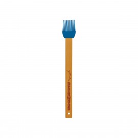 Custom Printed 11" Blue Silicone Baster Brush w/ Bamboo Handle