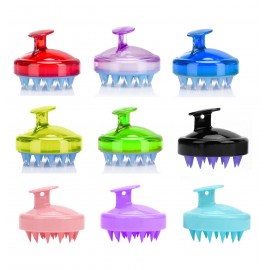 Logo Branded Scalp Massager Shampoo Brush with Soft Silicone Bristles