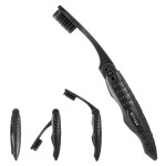 Charcoal Black Color Folded Toothbrush Custom Imprinted