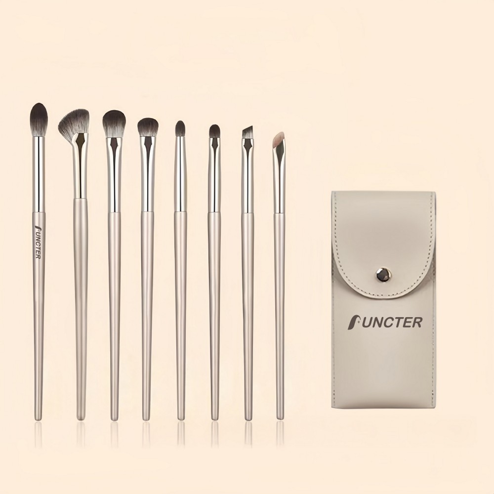 Glam Gold 8-Piece Brush Set With PU Bag Logo Branded