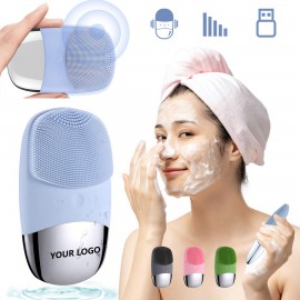 Logo Branded Vibration Silicone Facial Cleansing Brush