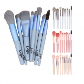 Custom Printed 8 Piece Soft Makeup Brushes Set