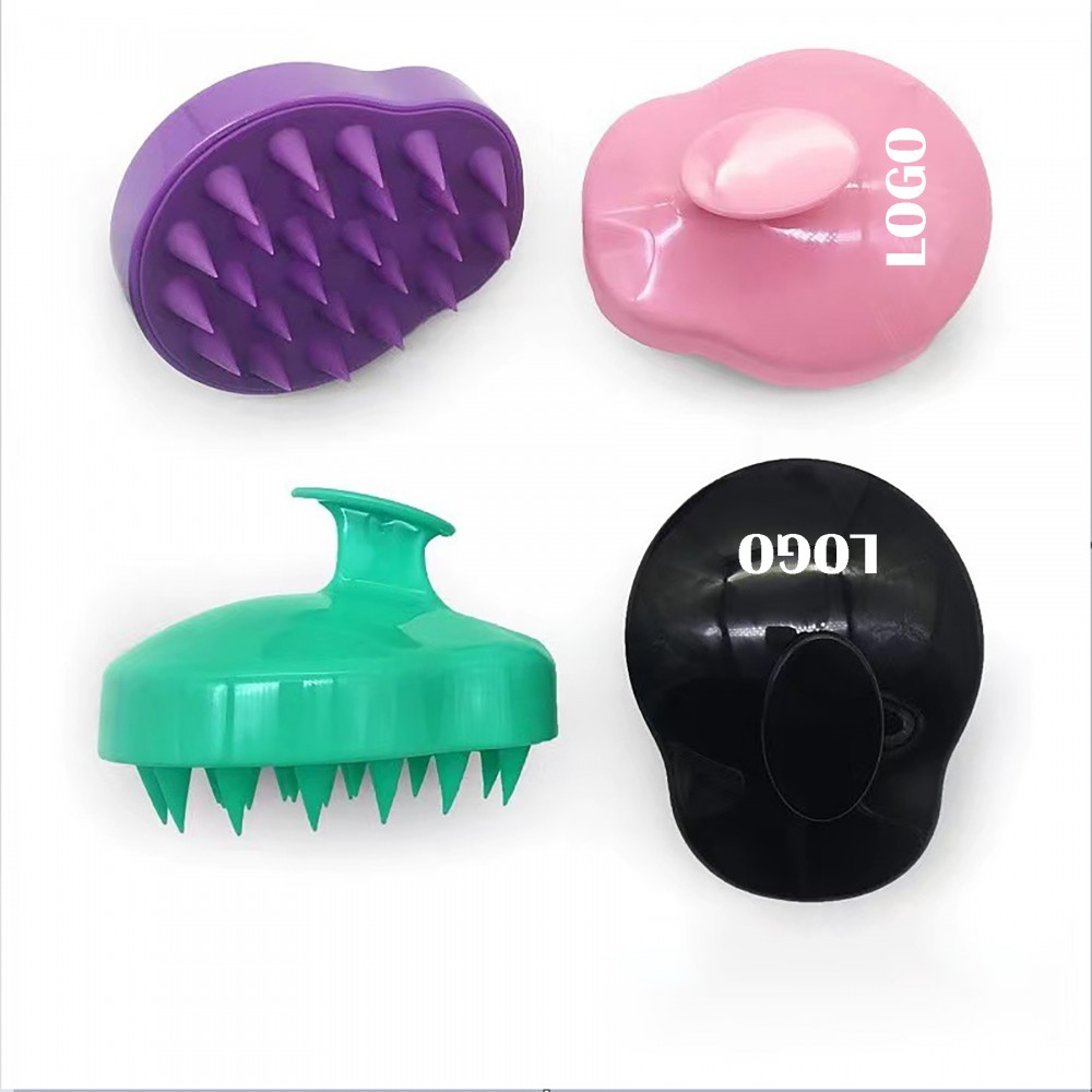 Custom Printed Soft Silicone Bristles Hair Scalp Massager Shampoo Brush