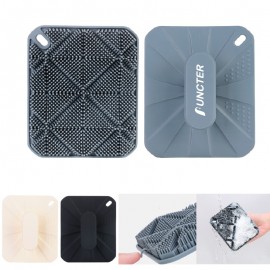 Custom Imprinted Square Silicone Body Scrubber Shower Brush Body Exfoliator Body Cleansing