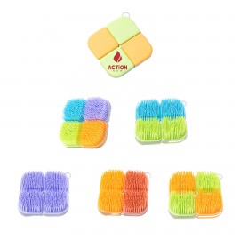 Custom Printed Four-Color Bath Massage Silicone Brush