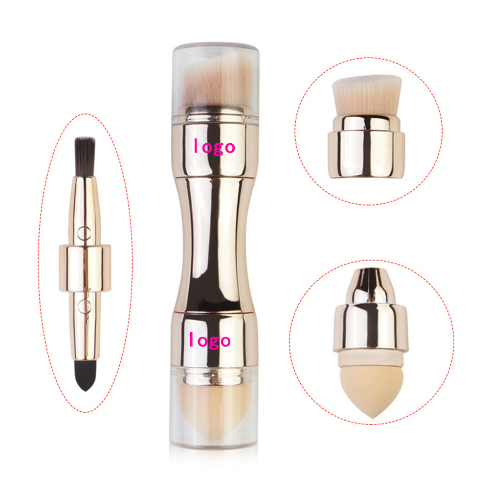 Makeup Brushes 4 in 1 Retractable Set Logo Branded Makeup Brushes 4 in 1 Retractable Set Logo Branded