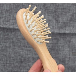 Small Wooden Bamboo Massaging Hairbrush Custom Printed