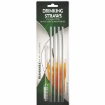 Custom Imprinted Straight Stainless Steel Straws & Cleaning Brush Set