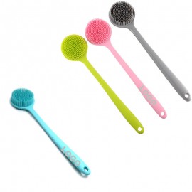 Logo Branded Silicone Long handle Shower Brush