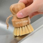 Wooden Scrub Brush With Palm Sial Fibers Logo Branded