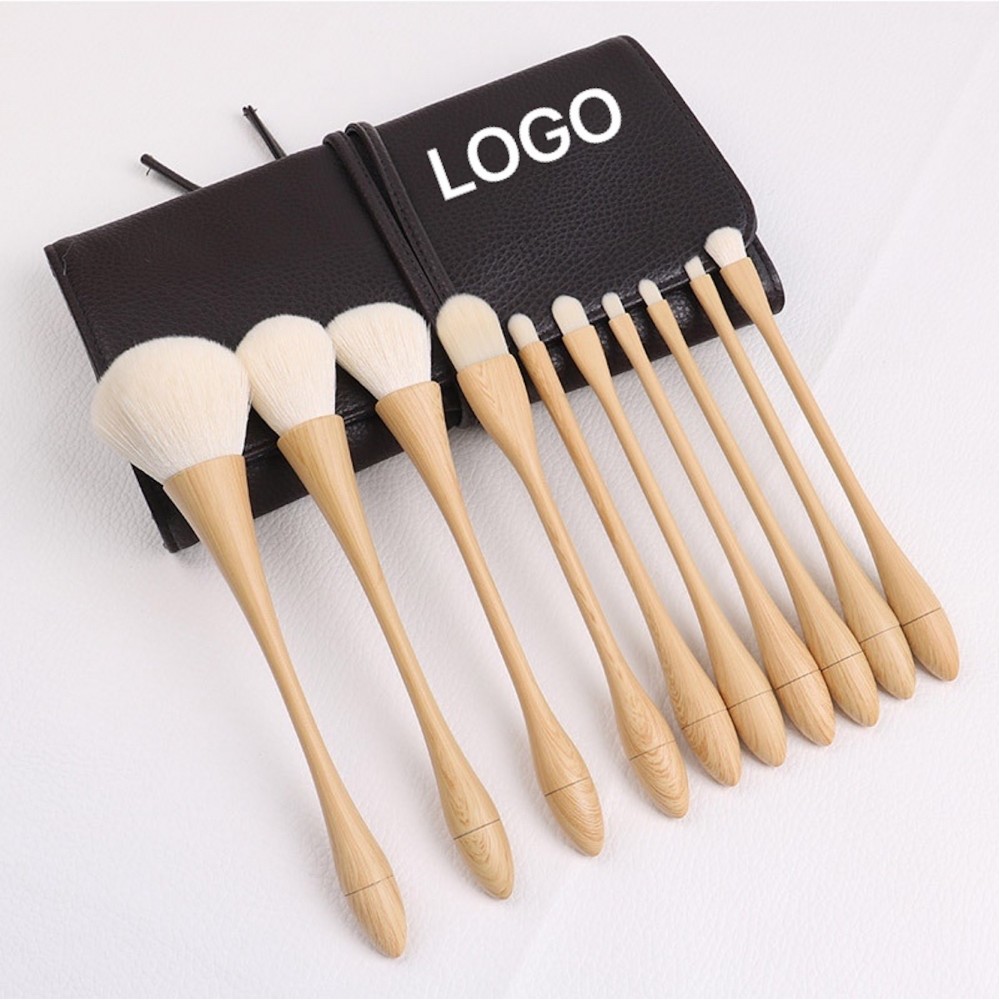 Logo Branded 10Pcs Bamboo Makeup Brush Set