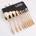 Logo Branded 10Pcs Bamboo Makeup Brush Set