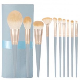 10 pcs Cheap Cosmetic Make Up Brush Set Kit with bag Custom Imprinted