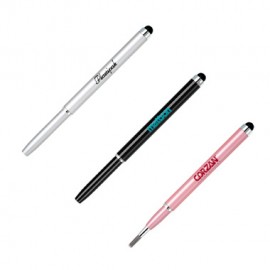 Logo Branded Retractable Multifunctional Stylus Brush and Soft Tip  Logo Branded Retractable Multifunctional Stylus Brush and Soft Tip
