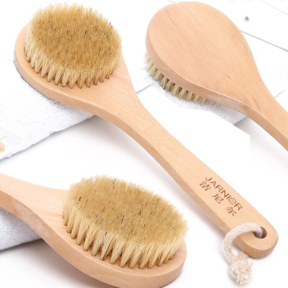 Cleaning Scrubber With Long Wooden Handle Logo Branded