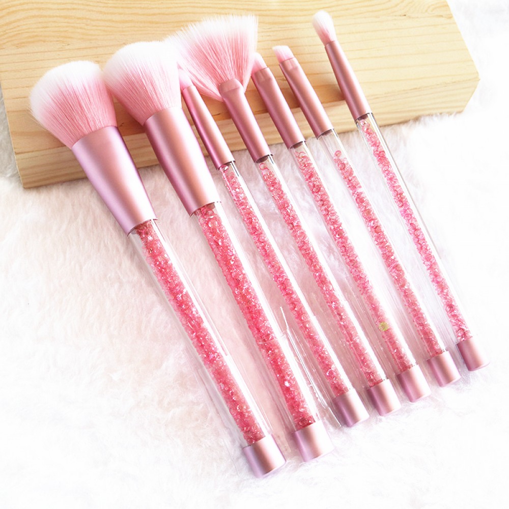 Logo Branded Pink Makeup Brush Set With PU Bag