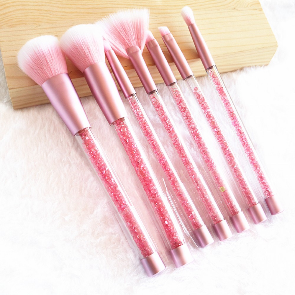 Logo Branded Pink Makeup Brush Set With PU Bag Logo Branded Pink Makeup Brush Set With PU Bag