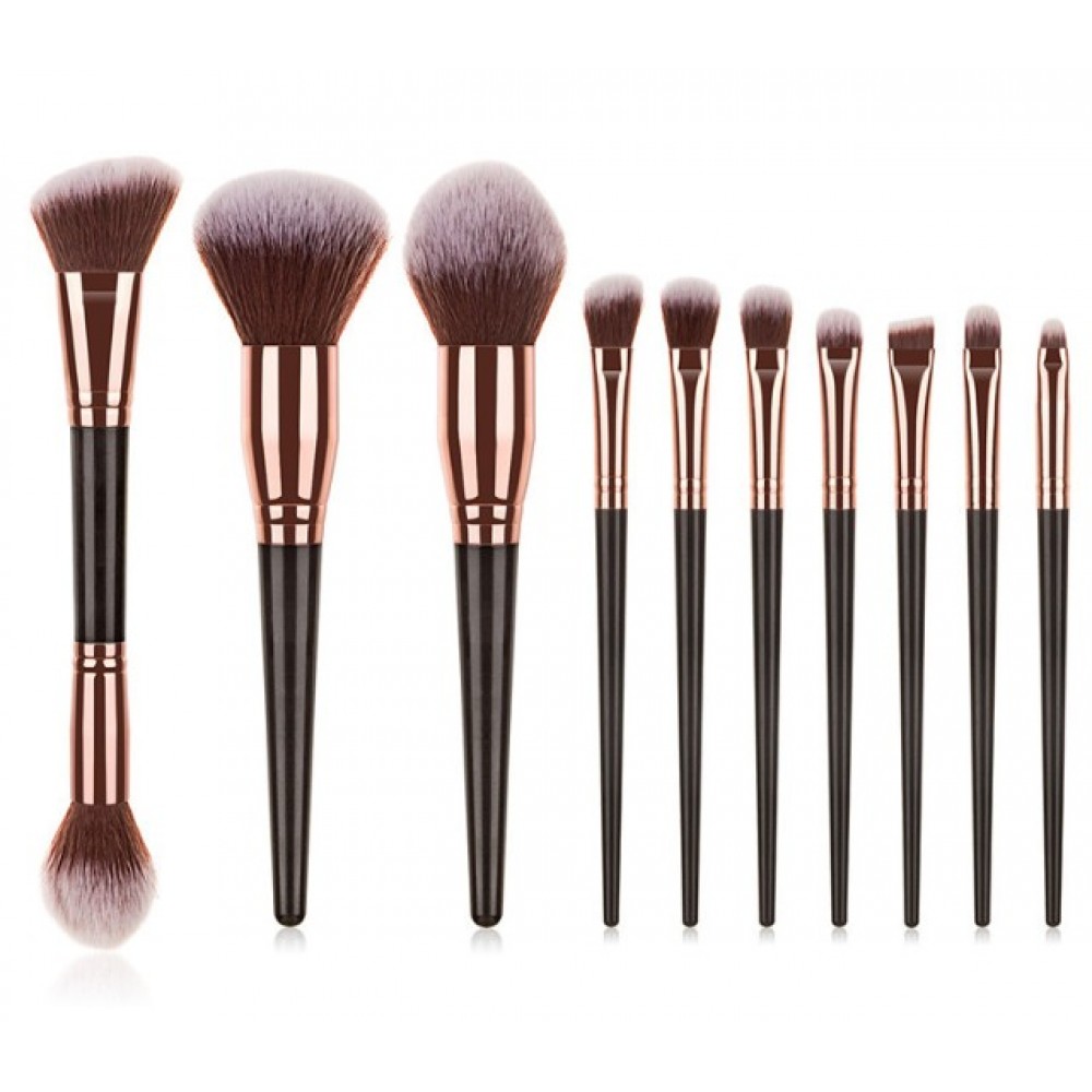 10 Pieces Makeup Brush Set Kit Custom Printed 10 Pieces Makeup Brush Set Kit Custom Printed