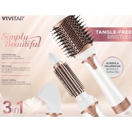 Vivitar Pro Salon White Dryer Volumizer Brush Logo Branded